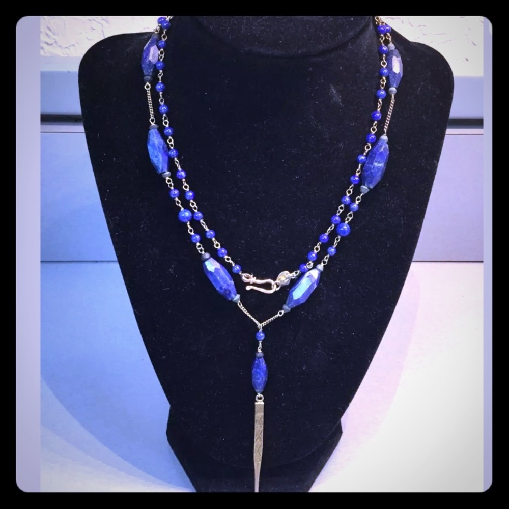 Chan Luu Necklace Lapis Lazuli  Dagger Necklace